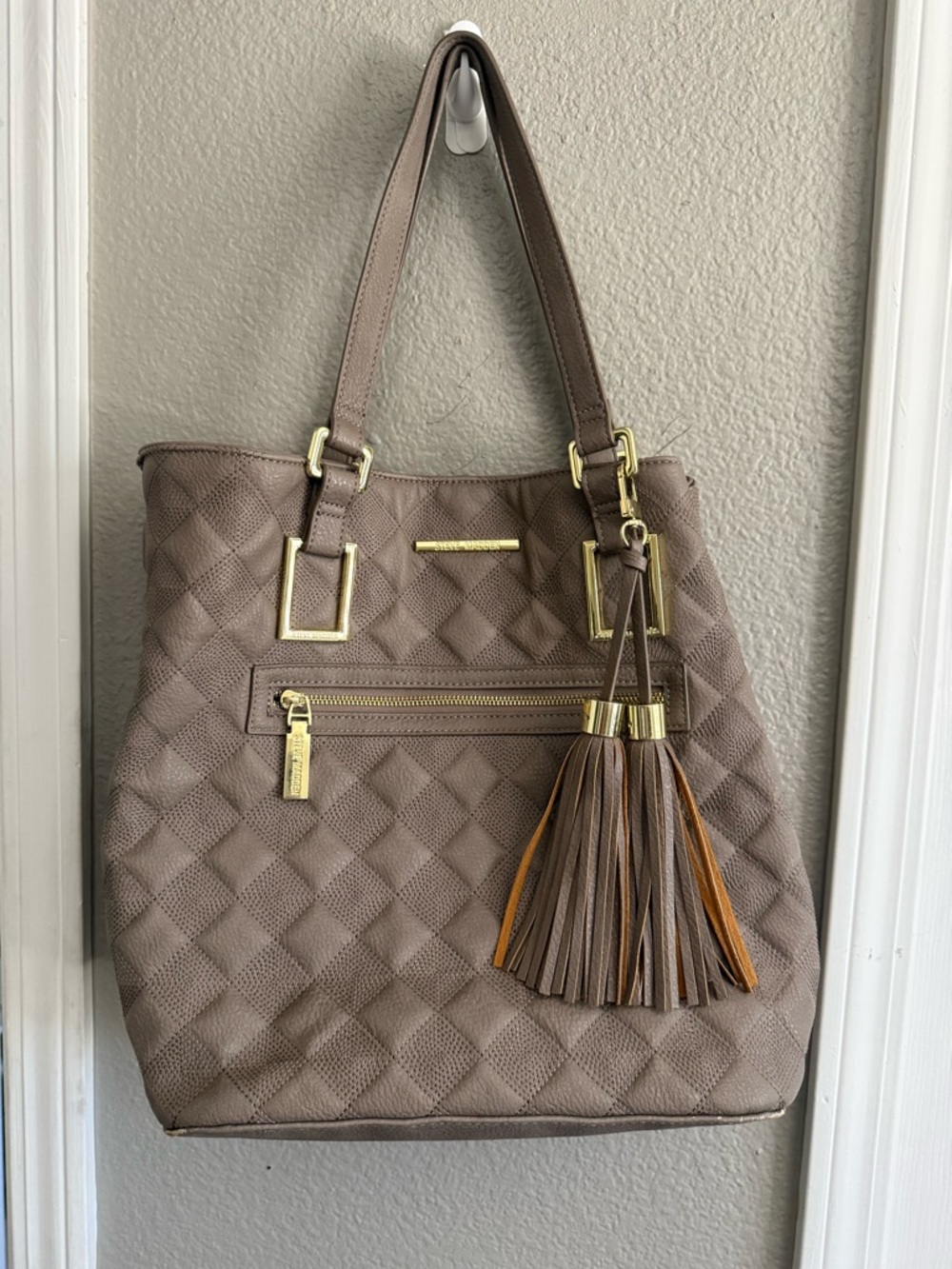Steve Madden Taupe Shoulder Bag with Tassel